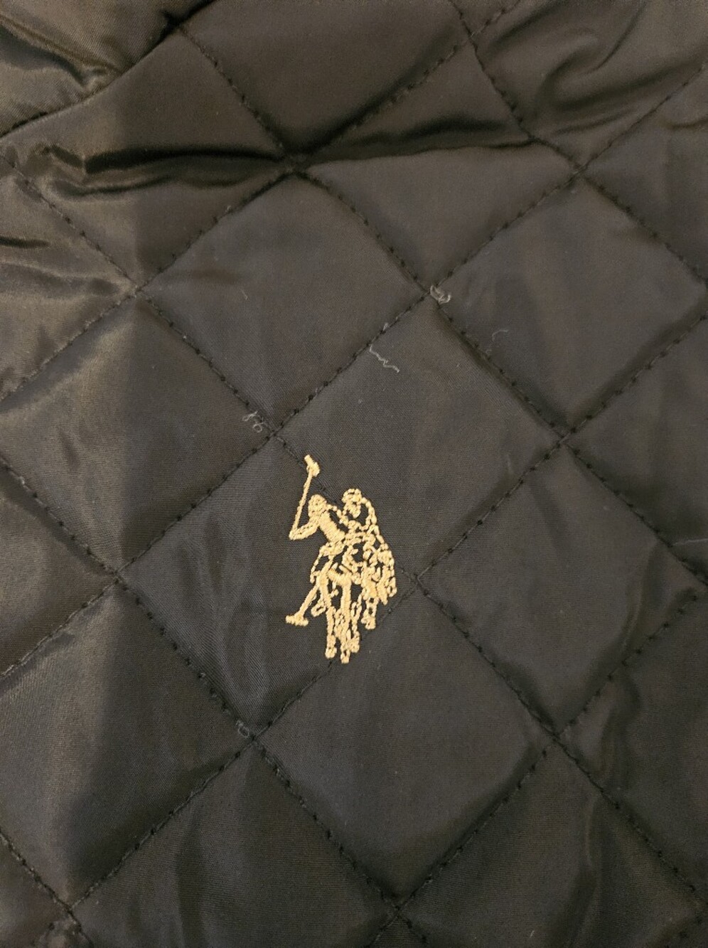 U.S. Polo Assn. Quilted Black Jacket with Gold Logo - Picture 4 of 4